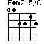 F#m7-5/C