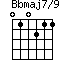 Bbmaj7/9